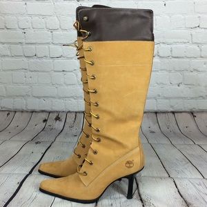 timberland knee high heel boots